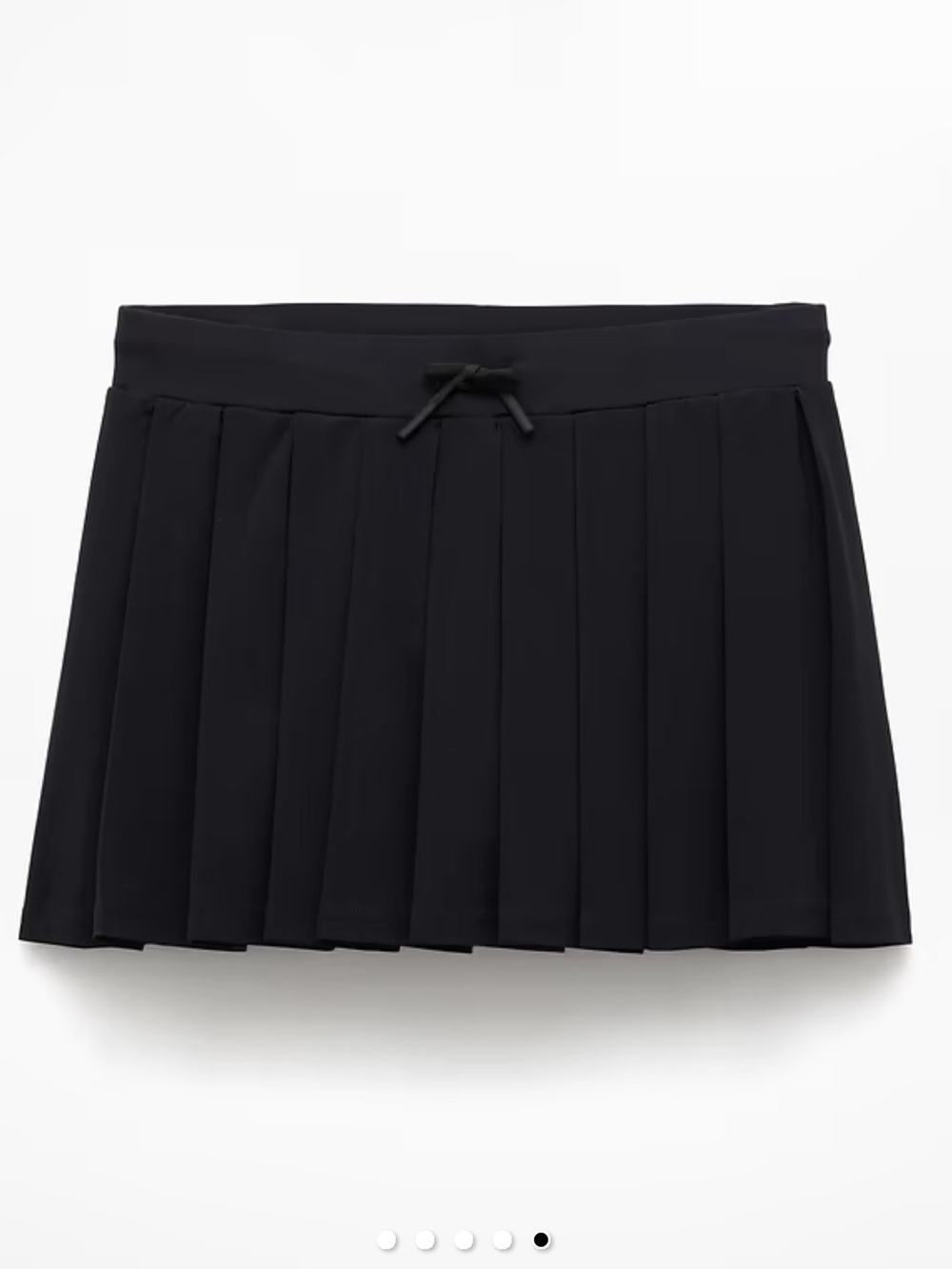 Pleated Low Rise Black Girl’s Tennis Skirt / Skort with Drawstring Waist